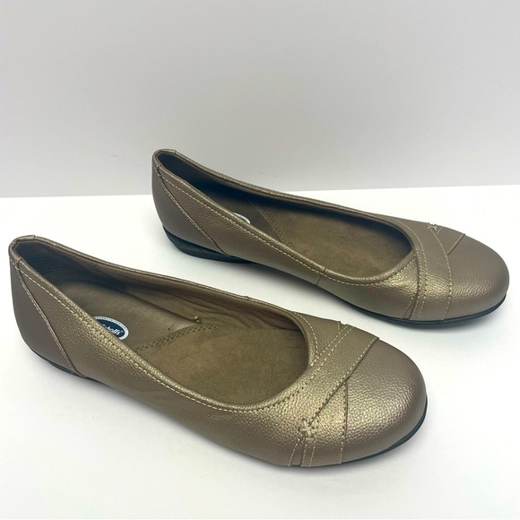 Dr. Scholl's Shoes - Dr. Scholl’s Metallic Gold Slip On Flats Shoes Women’s Size 9 1/2